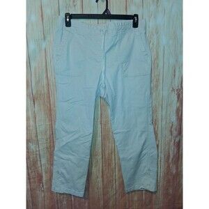 Talbots Khaki Pull-on Cropped Taper Pants Sz 14W